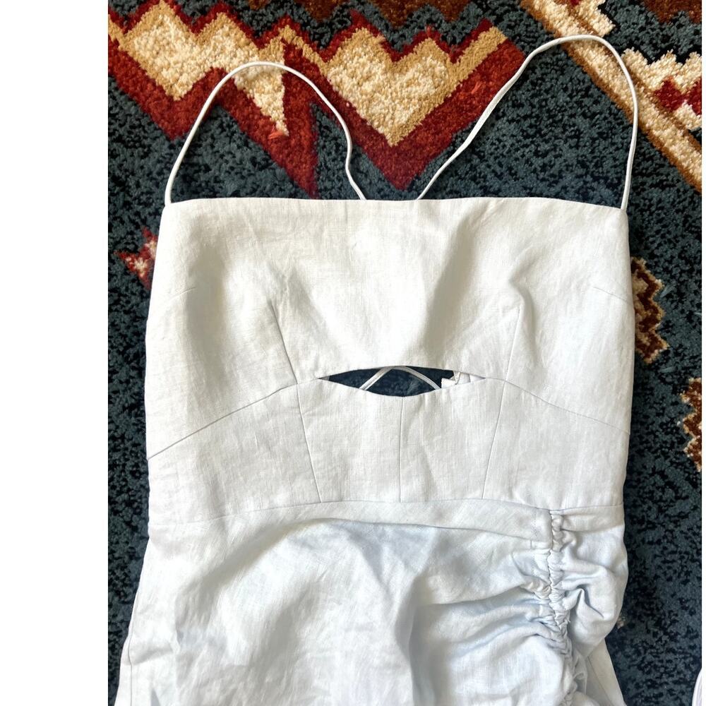 NWT Rumer Bronte Mini Dress Sky Blue Linen Size Small Womens - Picture 9 of 10